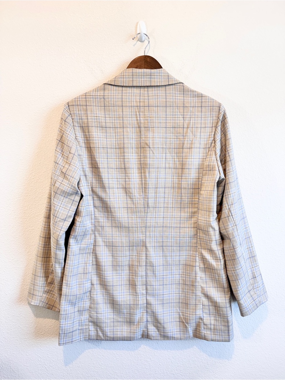 Know One Cares Plaid Blazer Quiet Luxury Academia Preppy Career Jacket M E04 - Picture 7 of 8